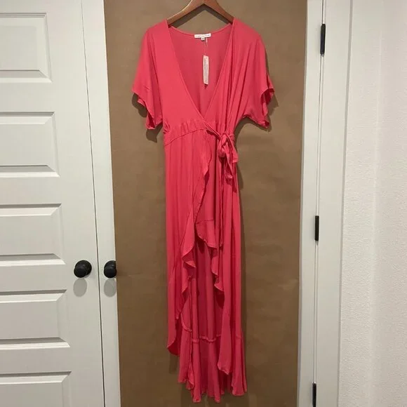 Young Fabulous & Broke High-Low Ruffle Wrap Dress Size XS - Picture 3 of 8